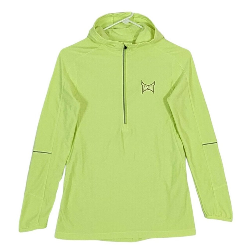 Tapout Hoodie Womens S Light Green Long Sleeve 1/4 Zip Pullover Fleece Sweater